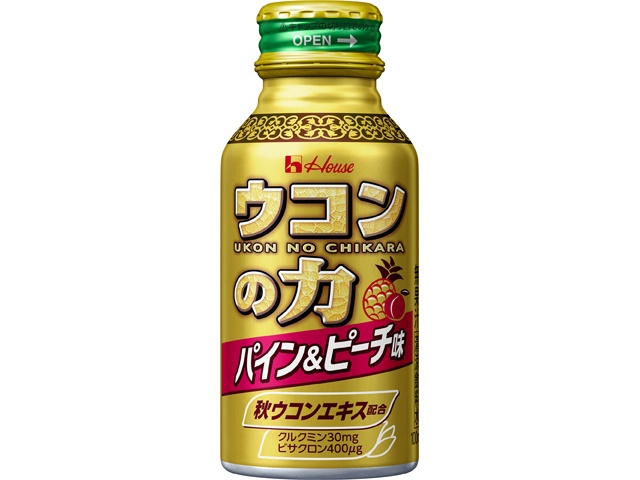ハウスウェルネスフーズ ウコンの力 パイン＆ピーチ味１００ｍｌ □お取り寄せ品 【購入入数３０個】