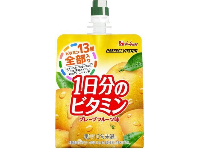 ハウスウェルネスフーズ ＰＶ１日分のビタミンゼリーＧＦ１８０ｇ △ 【購入入数６個】