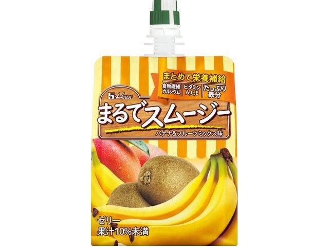 ハウスウェルネスフーズ まるでスムージーバナナ＆フルーツ１５０ 【今月の特売 飲料水】 □お取り寄せ品 【購入入数２４個】