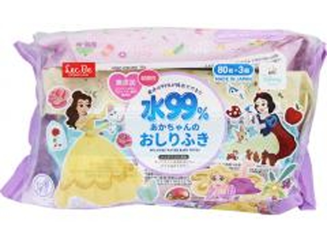 レック おしりふき８０枚×３ ディズニープリンセス □お取り寄せ品 【購入入数１６個】
