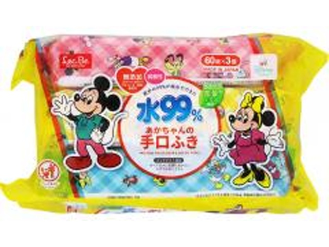 レック 手口ふき６０枚×３ ミッキー＆フレンズ □お取り寄せ品 【購入入数１６個】