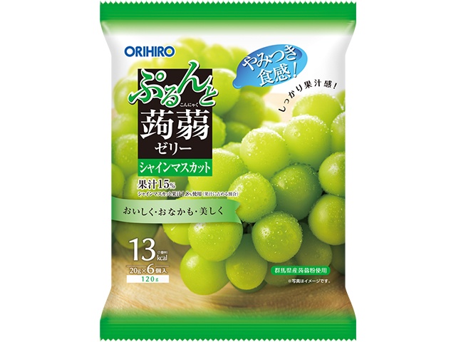 ぷるんと蒟蒻ゼリーパウチ シャインマスカット ６個  【購入入数２４個】