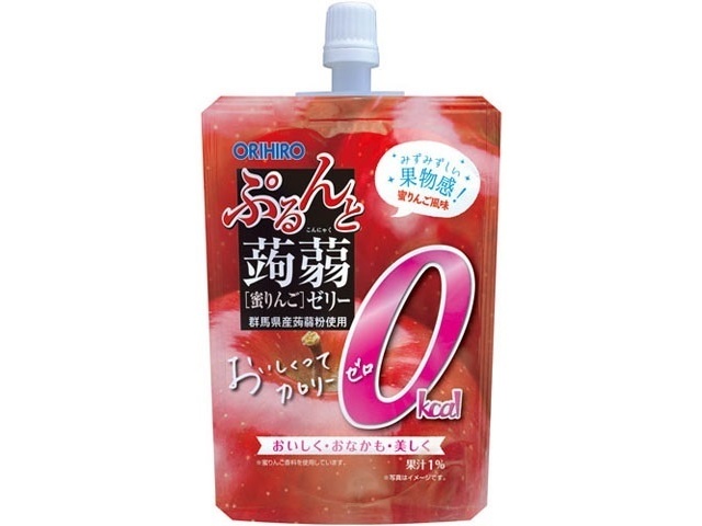 オリヒロプランデュ 蒟蒻ゼリー０ｋｃａｌ蜜りんご１３０ｇ □お取り寄せ品 【購入入数４８個】