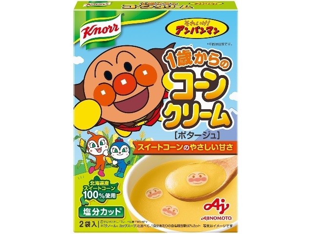 味の素 アンパンマン１歳からのコーンクリーム２袋 【新商品 2/28 発売】 △ 【購入入数１２個】