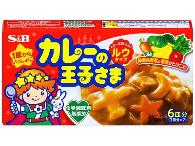 Ｓ＆Ｂ カレーの王子さまルウタイプ ８０ｇ □お取り寄せ品 【購入入数１００個】