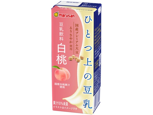 マルサン ひとつ上の豆乳 豆乳飲料白桃紙２００  【購入入数２４個】