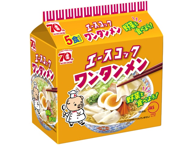 エース （袋）ワンタンメン ５食パック □お取り寄せ品 【購入入数１８個】