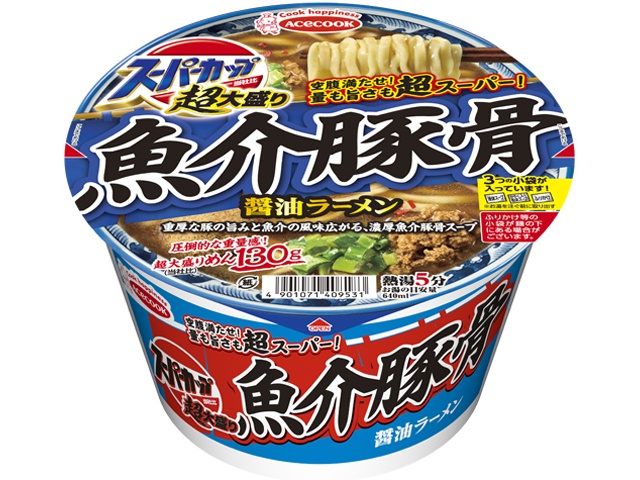 エース スーパーカップ超大盛り魚介豚骨醤油ラーメン 【新商品 3/23 発売】 □お取り寄せ品 【購入入数１２個】
