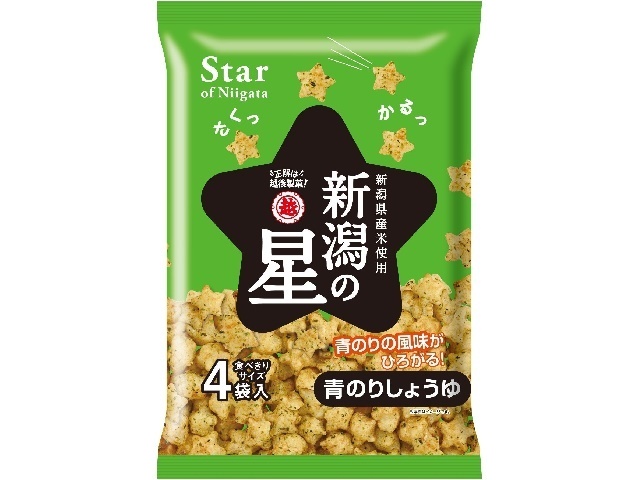 越後製菓 新潟の星 青のりしょうゆ８０ｇ △ 【購入入数１２個】
