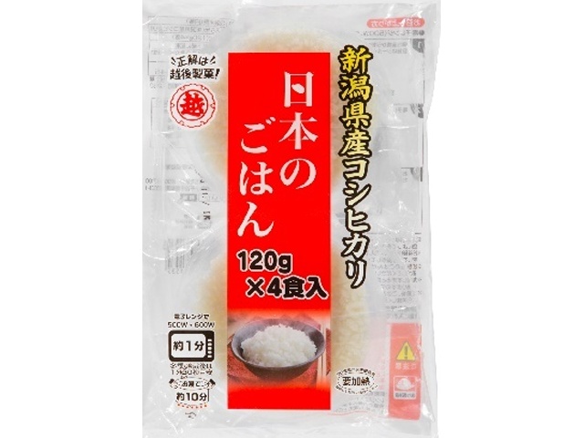 越後製菓 日本のごはん ４食入 □お取り寄せ品 【購入入数１２個】