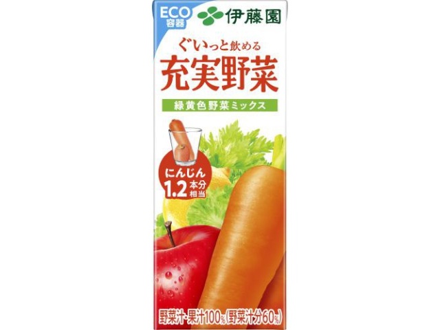 伊藤園 充実野菜 緑黄色野菜ミックス紙２００ｍｌ □お取り寄せ品 【購入入数２４個】