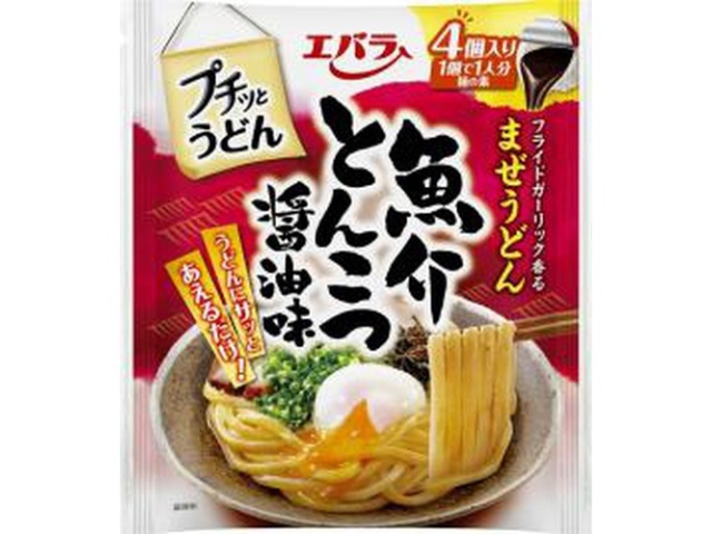 エバラ プチッとうどん魚介とんこつ醤油味４個 □お取り寄せ品 【購入入数１２個】［入荷までお時間がかかります］