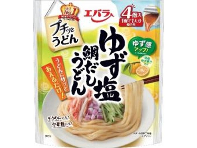 エバラ プチッとうどん ゆず塩鯛だしうどん４個 □お取り寄せ品 【購入入数１２個】［入荷までお時間がかかります］
