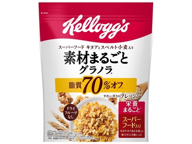 ケロッグ グラノラ脂質７０％オフプレーン３５０ｇ 【新商品 3/30 発売】 【今月の特売 嗜好食品】 □お取り寄せ品 【購入入数１２個】