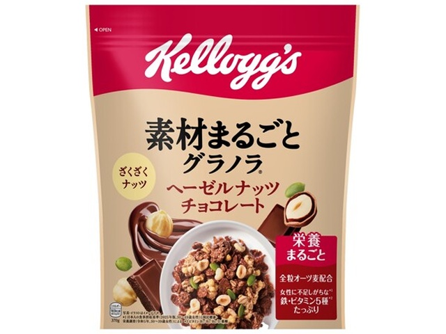 ケロッグ グラノラ ヘーゼルナッツチョコ３７０ｇ 【新商品 3/30 発売】 【今月の特売 嗜好食品】 □お取り寄せ品 【購入入数１２個】