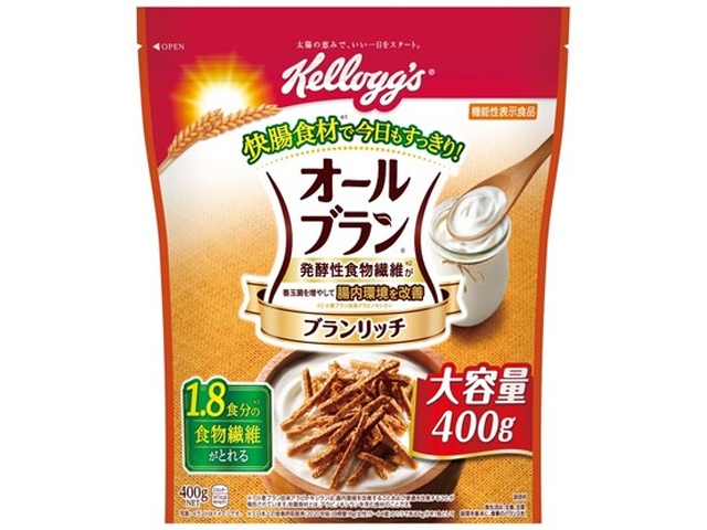 ケロッグ オールブランブランリッチ大容量４００ｇ □お取り寄せ品 【購入入数１２個】