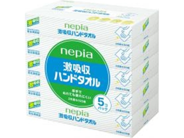 ネピア 激吸収ハンドタオル ５Ｐ □お取り寄せ品 【購入入数１２個】