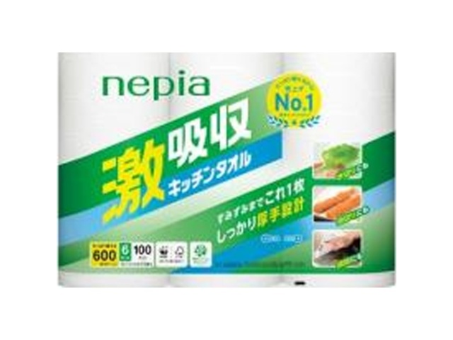 ネピア 激吸収キッチンタオル ６Ｒ □お取り寄せ品 【購入入数８個】