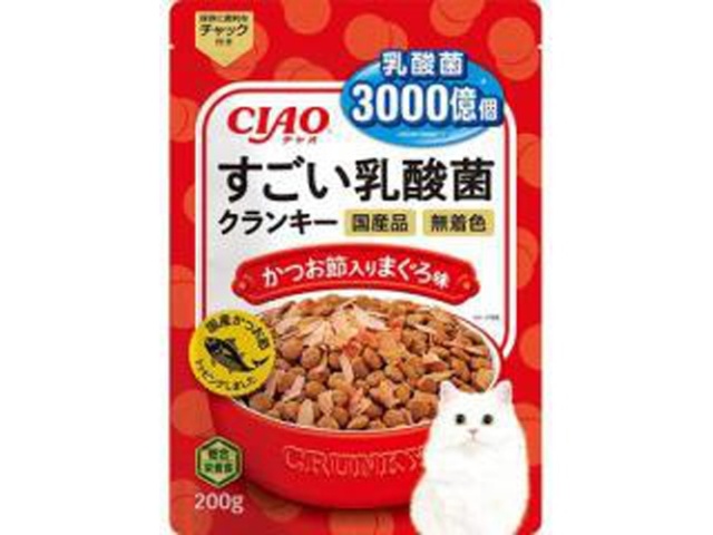 いなばペット 乳酸菌クランキーかつおまぐろ２００ｇ □お取り寄せ品 【購入入数２４個】