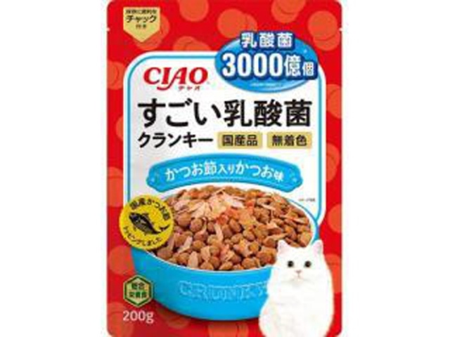 いなばペット 乳酸菌クランキーかつおかつお２００ｇ □お取り寄せ品 【購入入数２４個】