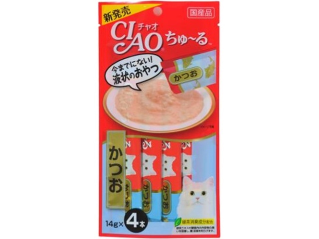 いなば チャオちゅ～るかつお １４ｇ×４本 □お取り寄せ品 【購入入数４８個】