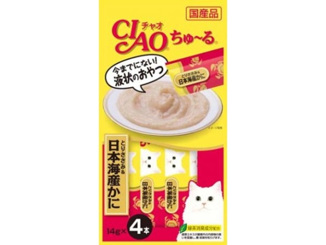 いなば チャオちゅ～る日本海産かに １４ｇ×４ □お取り寄せ品 【購入入数４８個】