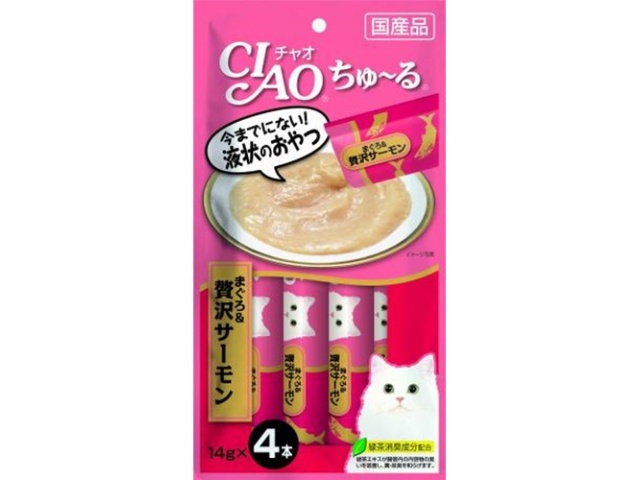 いなば チャオちゅ～るまぐろ＆サーモン１４ｇ×４本 □お取り寄せ品 【購入入数４８個】