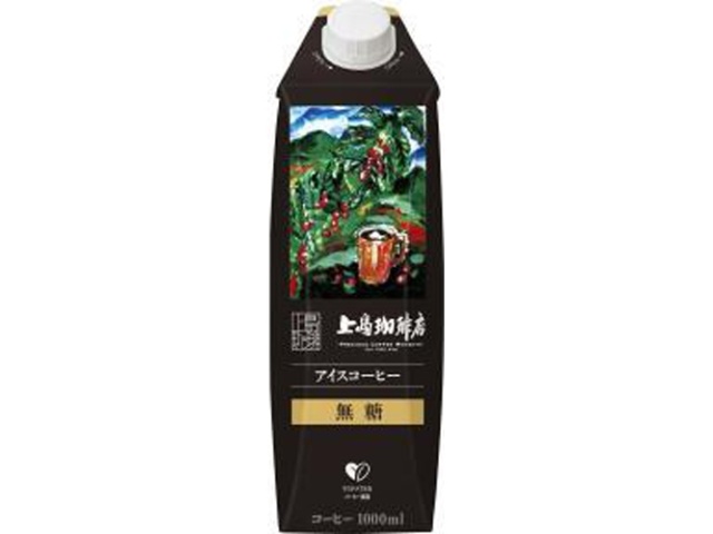 上島珈琲店 アイスコーヒー無糖１０００ｍｌ □お取り寄せ品 【購入入数１２個】