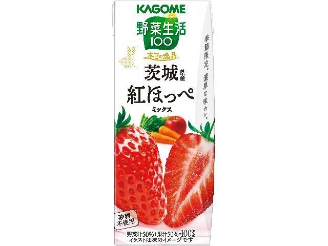 カゴメ 野菜生活茨城県産紅ほっぺミックス１９５ｍｌ □お取り寄せ品 【購入入数２４個】