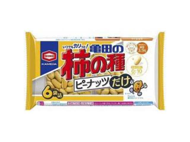亀田 柿の種 ピーナッツだけ６袋詰１３５ｇ □お取り寄せ品 【購入入数１２個】