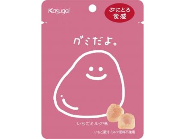 春日井製菓 グミだよ。いちごミルク味６０ｇ △ 【購入入数６個】
