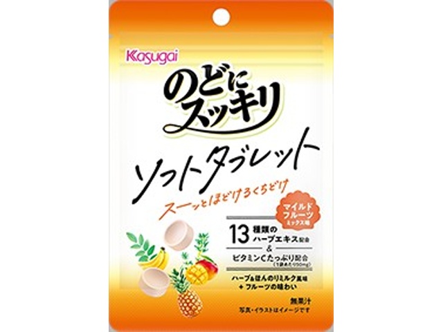 春日井製菓 のどにスッキリソフトタブレット フルーツ △ 【購入入数６個】