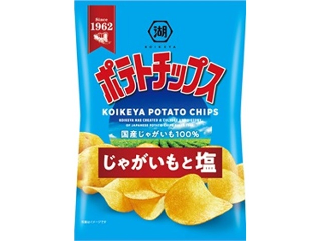 湖池屋 ポテトチップス じゃがいもと塩５５ｇ  【購入入数１２個】