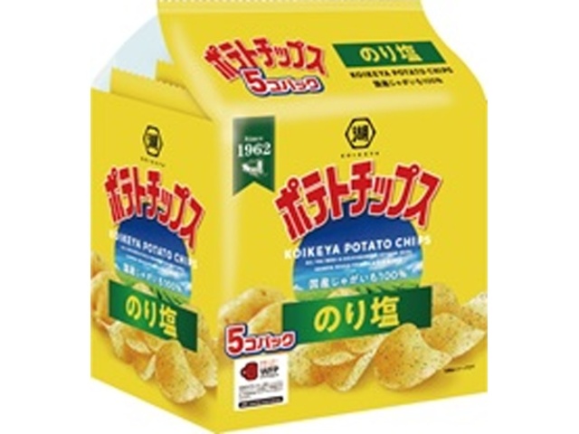 湖池屋 ５個パックポテトチップスのり塩 □お取り寄せ品 【購入入数６個】