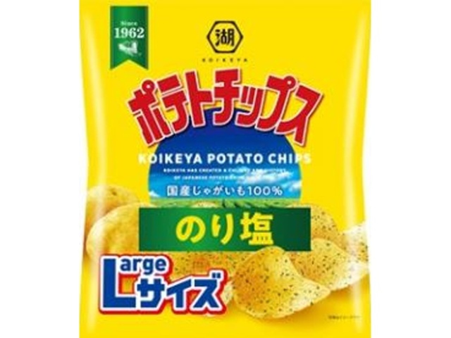 湖池屋 Ｌサイズポテトチップスのり塩１１２ｇ □お取り寄せ品 【購入入数１２個】