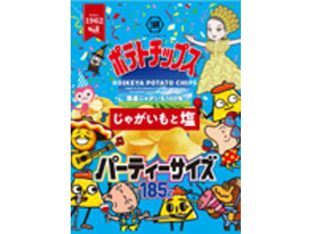 湖池屋 ポテト じゃがいもと塩パーティー１８５ｇ □お取り寄せ品 【購入入数１２個】