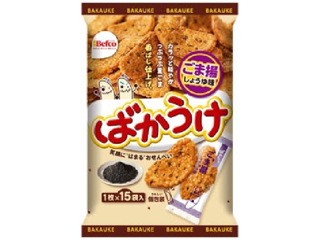 栗山米菓 １５枚ばかうけごま揚 【今月の特売 菓子】 □お取り寄せ品 【購入入数１２個】