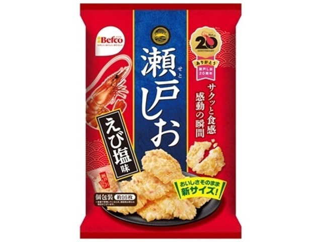 栗山米菓 瀬戸しお えび塩味７６ｇ 【今月の特売 菓子】 △ 【購入入数１２個】