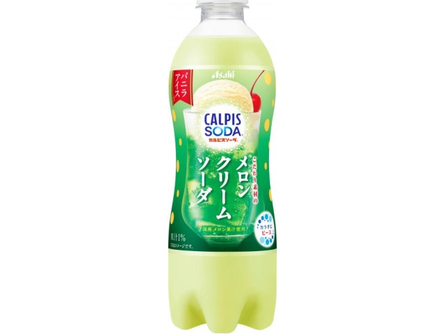 カルピスソーダ こだわり素材メロンクリームＰ５００ 【新商品 2/10 発売】 【今月の特売 飲料水】 【購入入数２４個】
