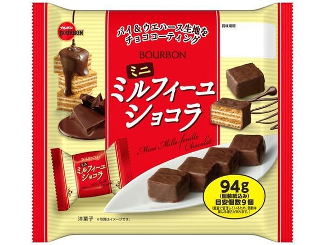 ブルボン ミニミルフィーユショコラ ９４ｇ □お取り寄せ品 【購入入数２４個】