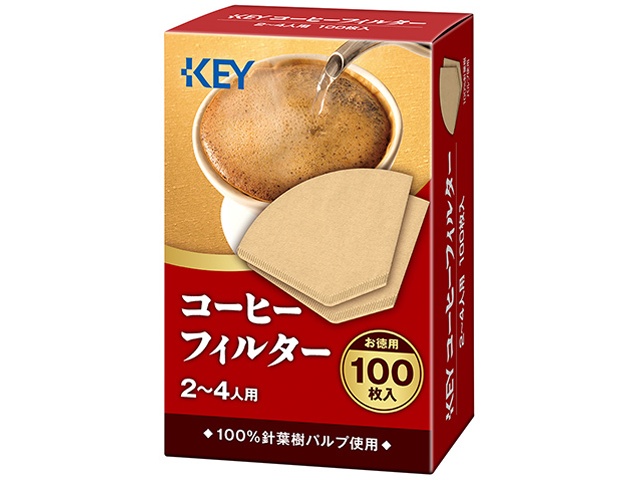 キー コーヒーフィルター２－４人用１００Ｐ箱入り □お取り寄せ品 【購入入数８０個】