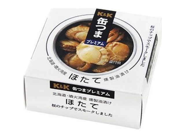 Ｋ＆Ｋ 缶つまプレミアム北海道ほたて燻製油漬け □お取り寄せ品 【購入入数２４個】