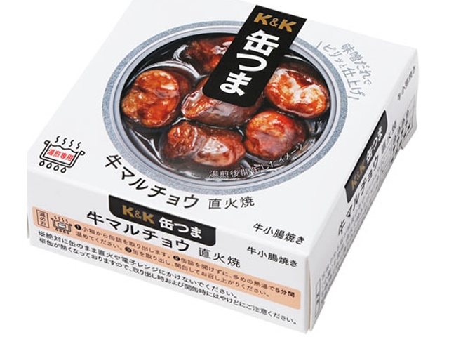 Ｋ＆Ｋ 缶つまホルモン 牛マルチョウ直火焼６０ｇ □お取り寄せ品 【購入入数２４個】