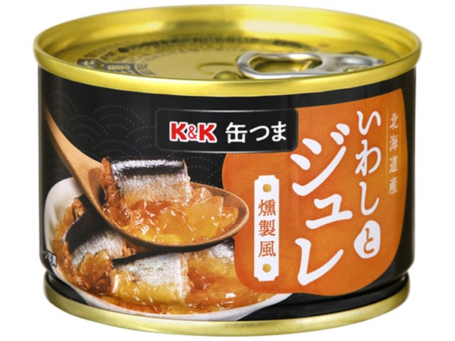 Ｋ＆Ｋ 缶つま北海道産いわしとジュレ燻製風１５０ｇ □お取り寄せ品 【購入入数４８個】