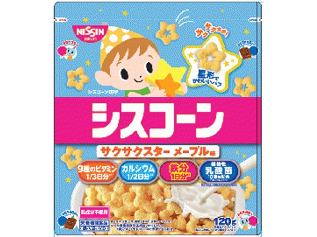 シスコ シスコーンサクサクスターメープル味１２０ｇ  【購入入数１６個】