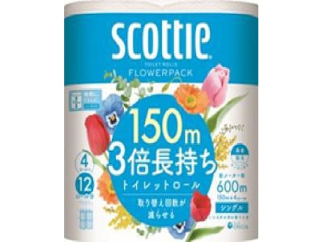 スコッティ フラワー３倍長持ち４Ｒシングル □お取り寄せ品 【購入入数１２個】