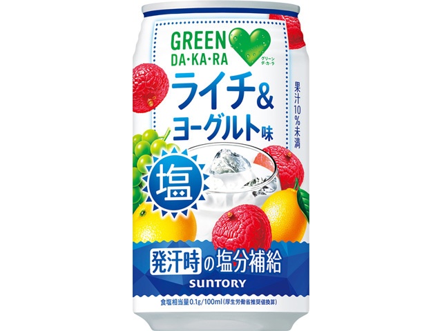 ＧＲＥＥＮダカラ 塩ライチ＆ヨーグルト缶３５０ｍｌ □お取り寄せ品 【購入入数２４個】