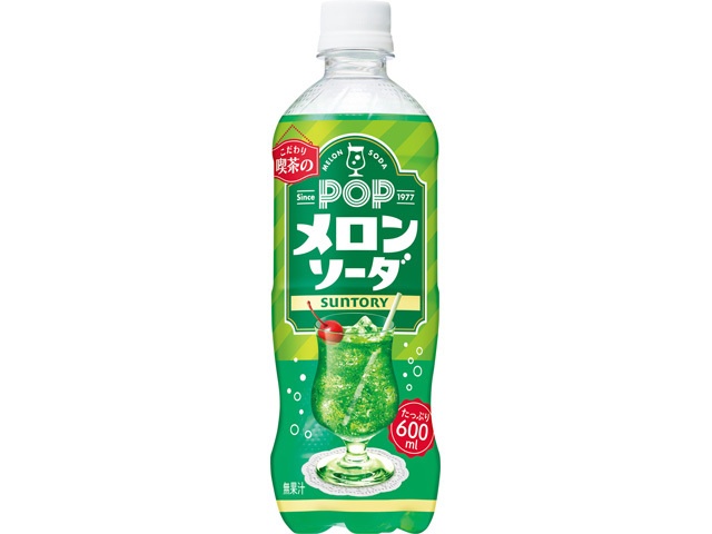 サントリー ＰＯＰメロンソーダＰ６００ｍｌ 【今月の特売 飲料水】 △ 【購入入数２４個】