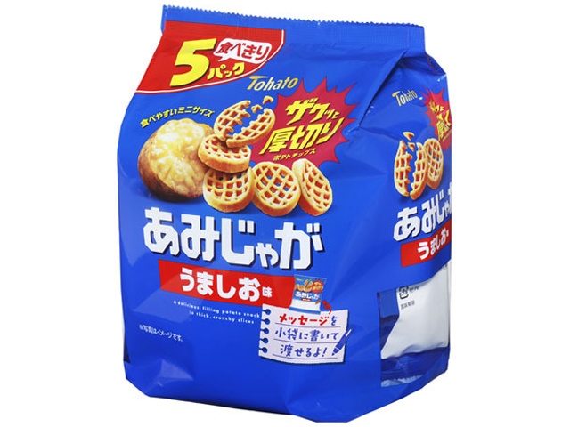 東ハト ５Ｐあみじゃが うましお味１５ｇ×５袋  【購入入数１２個】