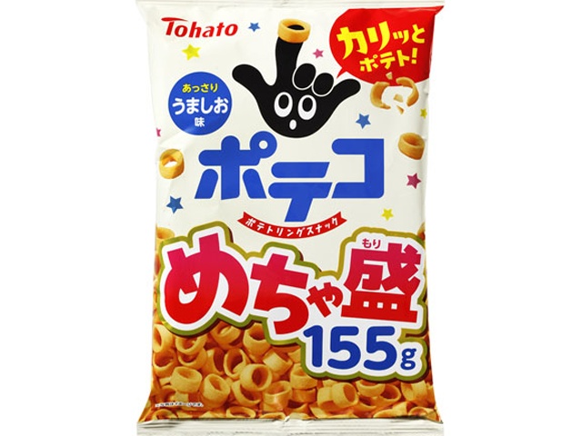 東ハト めちゃ盛ポテコ うましお味１５５ｇ □お取り寄せ品 【購入入数２４個】